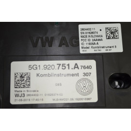 VW Golf 7 2.0 TDI 5G1920751A Kombiinstrument Tacho Instrument ORIG. 6179km!!!